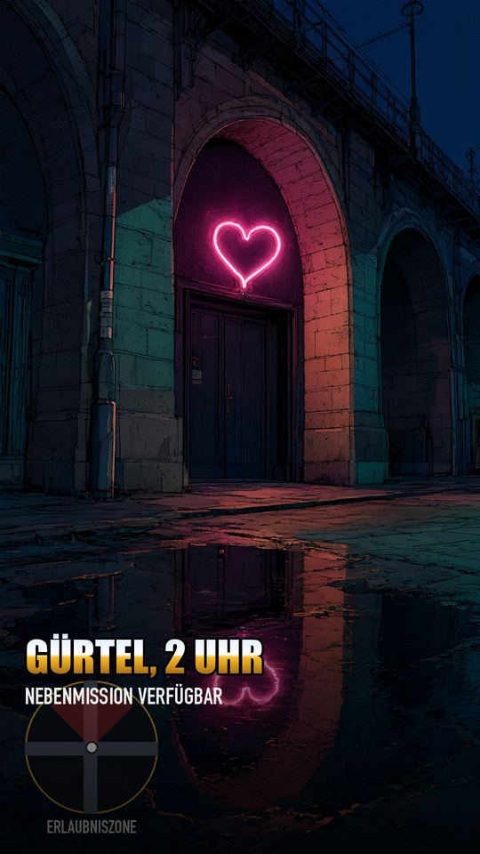 Neonherz unter den Stadtbahnbögen
