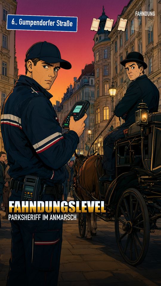 Dieselbe Szene mit Straßentafel, Fahndungsleiste und Missionstitel